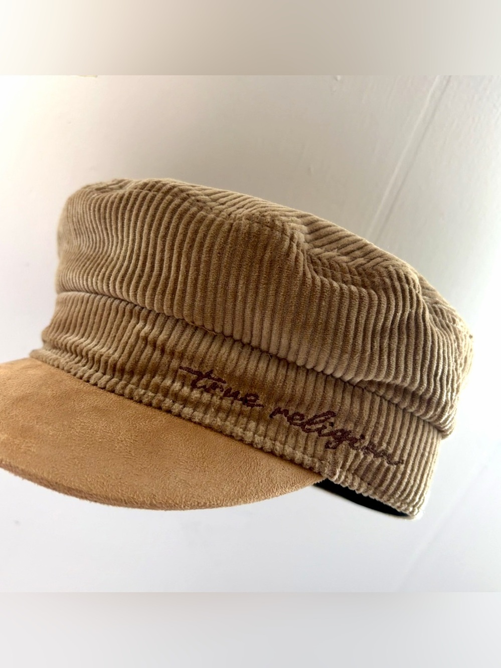 True Religion Unisex Corduroy Cap Brown Adjustable